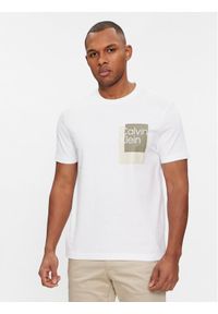 Calvin Klein T-Shirt Overlay Box Logo T-Shirt K10K112402 Biały Regular Fit. Kolor: biały. Materiał: bawełna #1