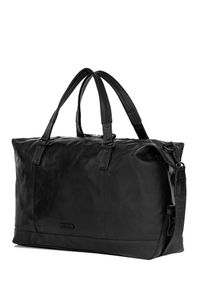 Ochnik - Skórzana torba podróżna męska. Kolor: czarny. Materiał: skóra #4