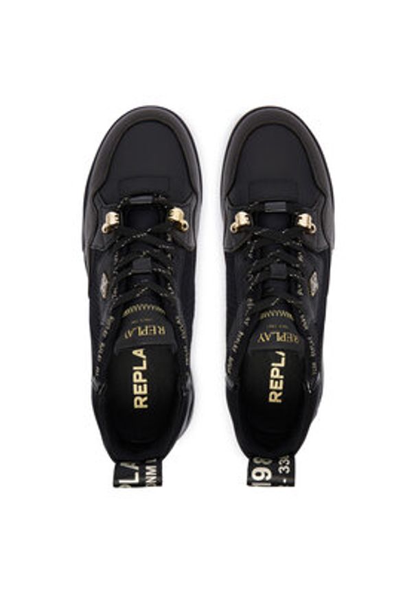 Replay - REPLAY Sneakersy Field W GWS9H .000.C0013L Czarny. Kolor: czarny. Materiał: skóra