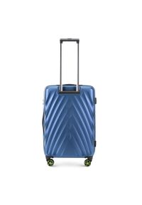 Wittchen - Zestaw walizek z polikarbonu w ukośny wzór. Kolor: niebieski. Materiał: guma #3