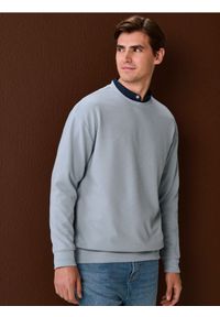 Sinsay - Bluza crewneck basic - niebieski. Kolor: niebieski