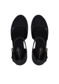 TOMMY HILFIGER - Tommy Hilfiger Espadryle Mid Wedge Espad Closed Toe FW0FW09233 Czarny. Kolor: czarny. Materiał: materiał #3