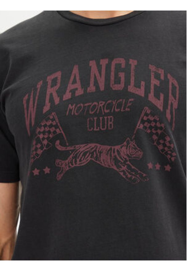 Wrangler T-Shirt 205921 Czarny Regular Fit. Kolor: czarny. Materiał: bawełna