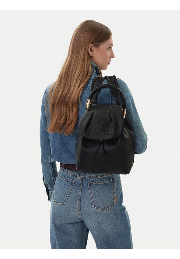 Love Moschino - LOVE MOSCHINO Plecak JC4224PP0OKA0000 Czarny. Kolor: czarny. Materiał: skóra