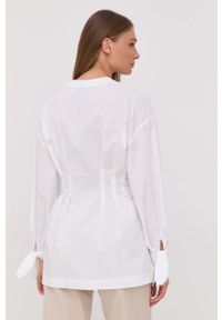 Silvian Heach koszula bawełniana damska kolor biały relaxed z kołnierzykiem klasycznym. Typ kołnierza: kołnierzyk klasyczny. Kolor: biały. Materiał: bawełna. Długość rękawa: długi rękaw. Długość: długie. Styl: klasyczny #4