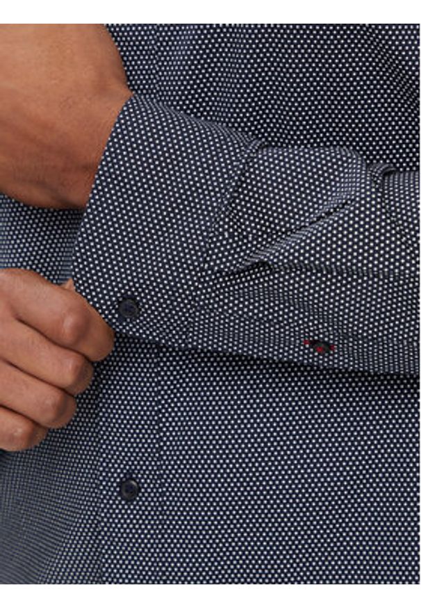 TOMMY HILFIGER - Tommy Hilfiger Koszula Mini Geo MW0MW25036 Granatowy Regular Fit. Kolor: niebieski. Materiał: bawełna