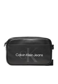Calvin Klein Jeans Saszetka Monogram Soft Camera Bag22 K50K510396 Czarny. Kolor: czarny. Materiał: skóra