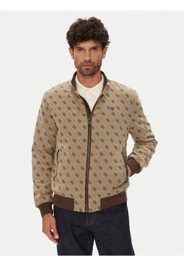 Guess Kurtka bomber M5YL04 WGUE0 Brązowy Regular Fit. Kolor: brązowy. Materiał: syntetyk