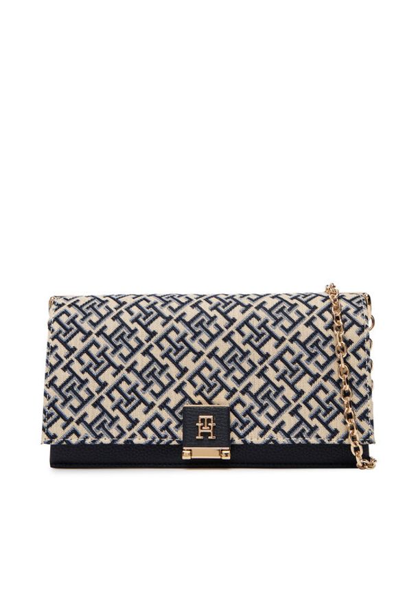 TOMMY HILFIGER - Tommy Hilfiger Torebka Th Her Chain Cross Jacqu AW0AW18637 Granatowy. Kolor: niebieski. Materiał: skórzane