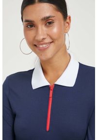 Fila sukienka kolor granatowy mini prosta. Kolor: niebieski. Materiał: dzianina. Typ sukienki: proste. Długość: mini #5