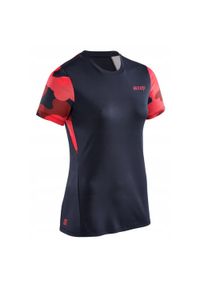 Koszulka sportowa z krótkim rękawem CEP Camocloud damska. Kolor: czerwony, wielokolorowy, niebieski. Materiał: tkanina. Długość rękawa: krótki rękaw. Długość: krótkie. Sport: fitness