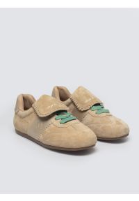 Big-Star - Sneakersy damskie ze skóry naturalnej beżowe TT274686 801. Okazja: na co dzień. Kolor: beżowy. Materiał: skóra. Szerokość cholewki: normalna. Wzór: gładki #3