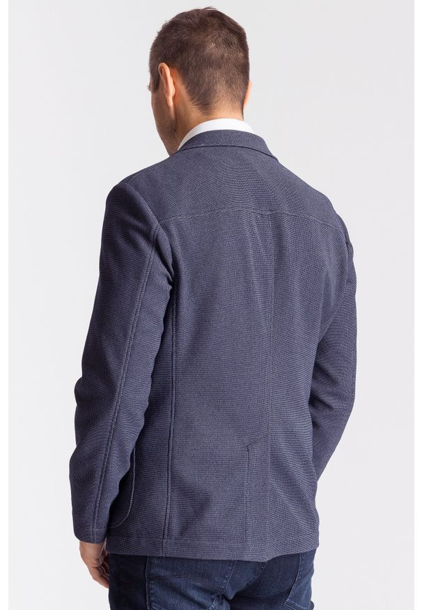 JOOP! Jeans - Granatowa marynarka Joop! Jeans. Kolor: niebieski. Wzór: gładki. Styl: sportowy, klasyczny, elegancki