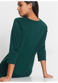 Sukienka z dżerseju bonprix ciemnozielony. Kolor: zielony. Materiał: poliester, elastan, wiskoza, materiał, jersey #4