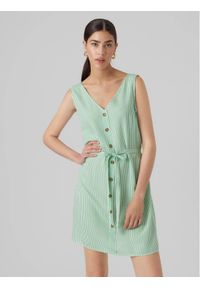 Vero Moda Sukienka letnia Bumpy 10286519 Zielony Regular Fit. Kolor: zielony. Materiał: wiskoza. Sezon: lato
