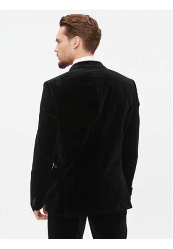 Hugo Marynarka Henry234E1 50502346 Czarny Slim Fit. Kolor: czarny. Materiał: bawełna