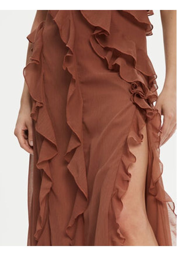 French Connection Sukienka koktajlowa 71YOR Brązowy Regular Fit. Kolor: brązowy. Materiał: syntetyk. Styl: wizytowy