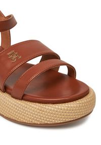 TOMMY HILFIGER - Tommy Hilfiger Espadryle T3A2-33793-0326 S Brązowy. Kolor: brązowy. Materiał: skóra #4