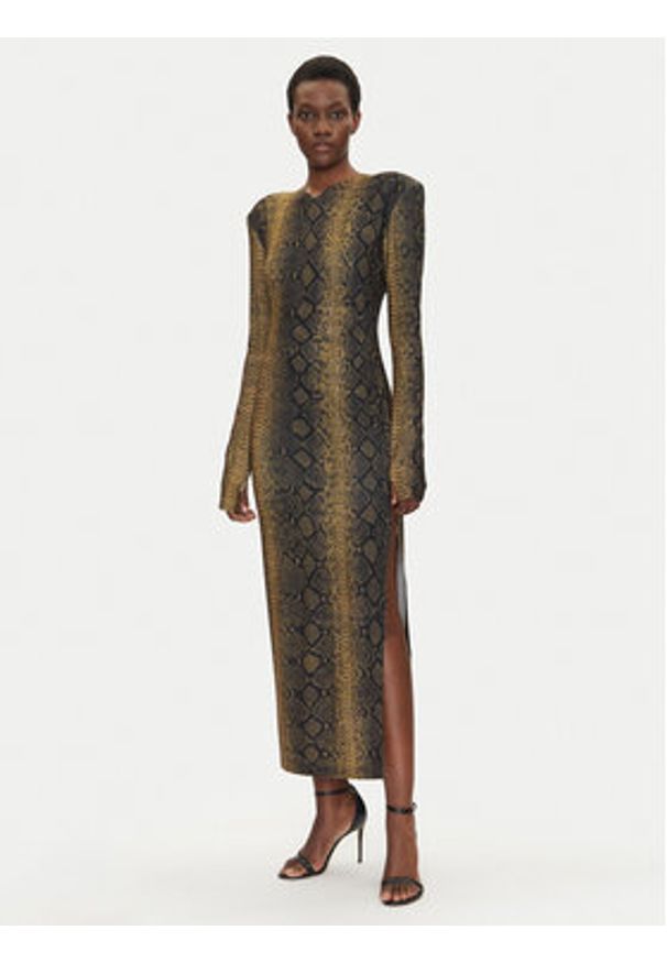 NORMA KAMALI Sukienka codzienna KK4243PLC27302 Brązowy Slim Fit. Okazja: na co dzień. Kolor: brązowy. Materiał: syntetyk. Typ sukienki: proste. Styl: casual