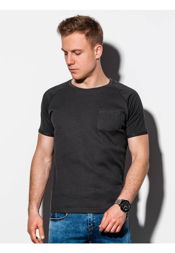 Czarny t-shirt Ombre Clothing klasyczny