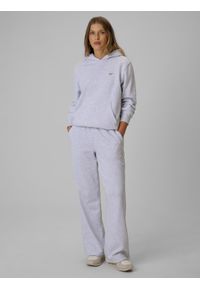 4f - 4F Bluza dresowa relaxed z kapturem damska - szara M. Okazja: na co dzień, na spacer. Typ kołnierza: kaptur. Kolor: szary. Materiał: dresówka. Styl: casual, klasyczny #2