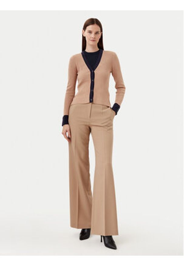 Motivi Kardigan M4376000732N Beżowy Slim Fit. Kolor: beżowy. Materiał: wiskoza