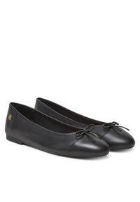 TOMMY HILFIGER - Tommy Hilfiger Baleriny Toe Cap Leather Ballerina FW0FW08759 Czarny. Kolor: czarny. Materiał: skóra #5