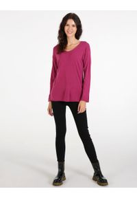 Unisono - RÓŻOWY SWETER 82117-1 FUXIA. Kolor: różowy. Materiał: akryl #1