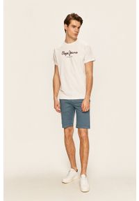 Pepe Jeans - T-shirt Eggo. Kolor: biały. Materiał: dzianina. Wzór: nadruk #2