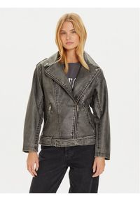 Brave Soul Kurtka z imitacji skóry LJK-JOSIANE Czarny Regular Fit. Kolor: czarny. Materiał: skóra #1