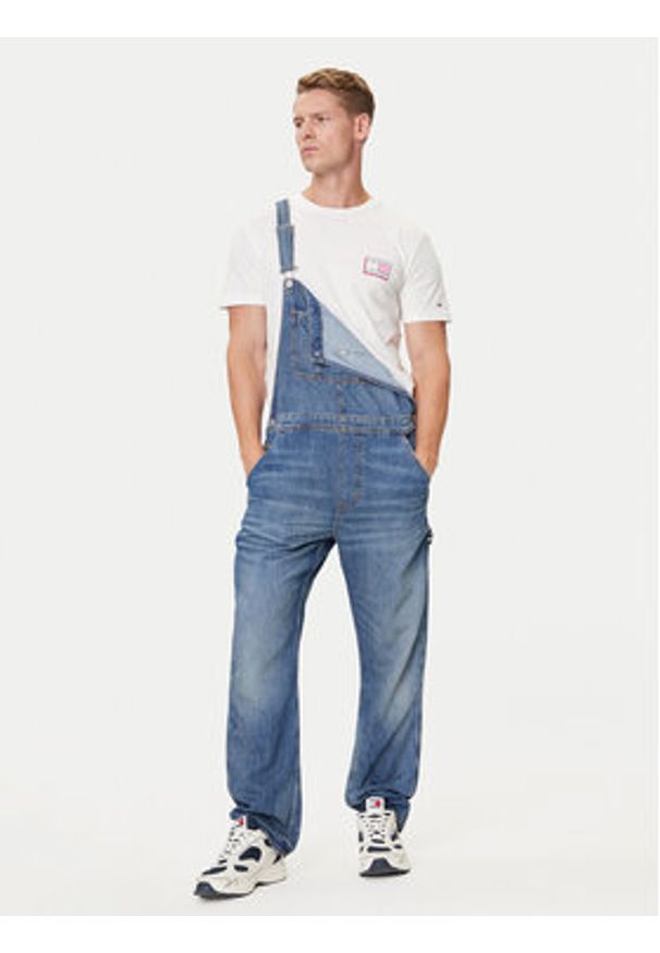 Tommy Jeans Ogrodniczki Classic DM0DM21244 Niebieski Straight Fit. Kolor: niebieski