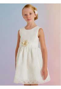 Abel & Lula Sukienka elegancka 5022 Biały Regular Fit. Kolor: biały. Materiał: bawełna. Styl: elegancki #1