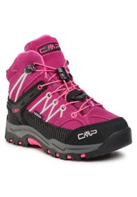 Trekkingi CMP Kids Rigel Mid Trekking Shoe Wp 3Q12944 Berry/Pink Fluo 05HF. Kolor: fioletowy. Materiał: zamsz, skóra