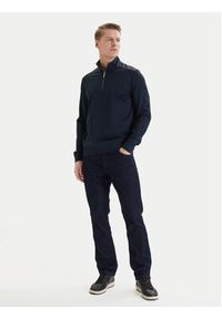 Bugatti Sweter 8550-15123E Granatowy Regular Fit. Kolor: niebieski. Materiał: wiskoza #7