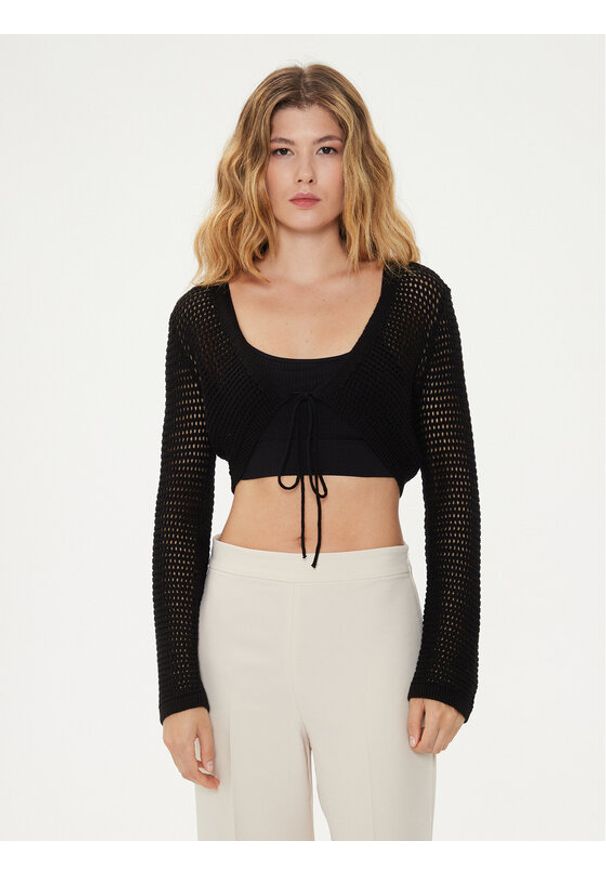 Vero Moda Kardigan Madera 10300292 Czarny Regular Fit. Kolor: czarny. Materiał: bawełna, syntetyk