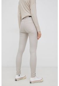 JDY Spodnie damskie kolor beżowy dopasowane high waist. Stan: podwyższony. Kolor: beżowy #2