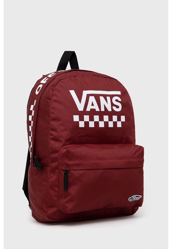 Vans Plecak damski duży z nadrukiem. Kolor: czerwony. Wzór: nadruk