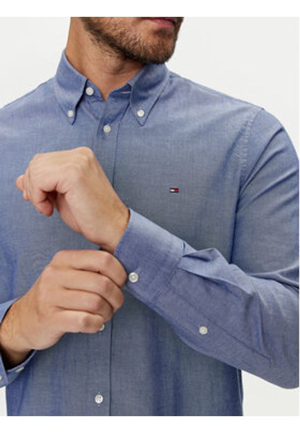 TOMMY HILFIGER - Tommy Hilfiger Koszula MW0MW36369 Niebieski Slim Fit. Kolor: niebieski. Materiał: bawełna