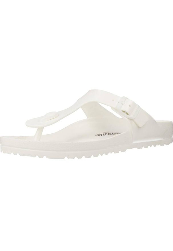 Japonki damskie Birkenstock Gizeh. Zapięcie: bez zapięcia. Kolor: biały. Materiał: materiał, syntetyk. Szerokość cholewki: normalna. Sport: turystyka piesza, pływanie, fitness