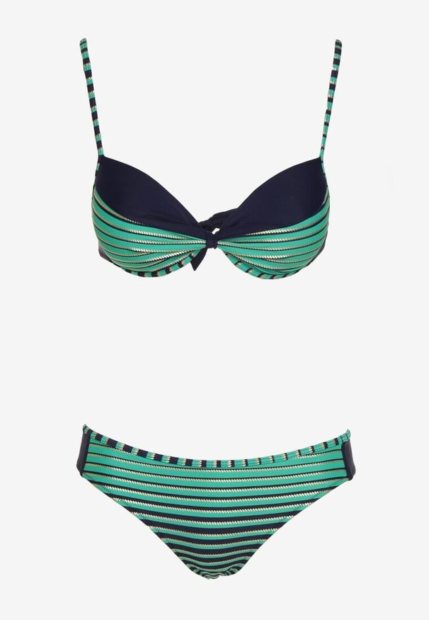 Renee - Zielone Bikini Dwuczęściowe w Paski Biustonosz i Figi Wialisa. Kolor: zielony. Wzór: paski