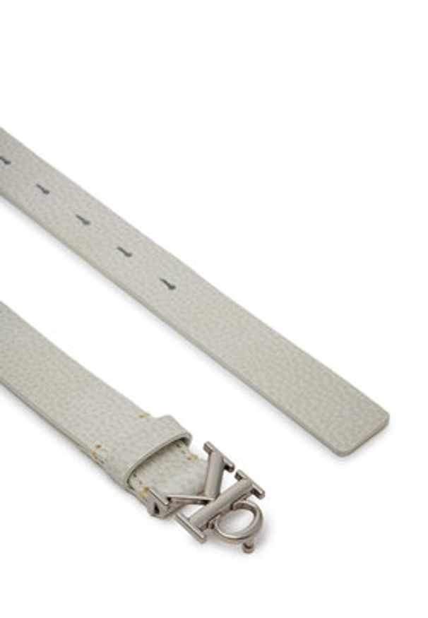 Calvin Klein Jeans Pasek Damski Monogram Placque Buckle 25Mm LV04K7003G Biały. Kolor: biały. Materiał: skóra