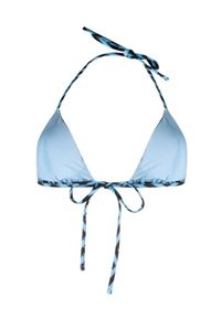 VERSACE - Niebieski top od bikini z logowaniem. Kolor: niebieski. Materiał: materiał #2