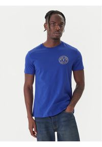Versace Jeans Couture T-Shirt 79GAHT00 CJ00T Niebieski Regular Fit. Kolor: niebieski. Materiał: bawełna