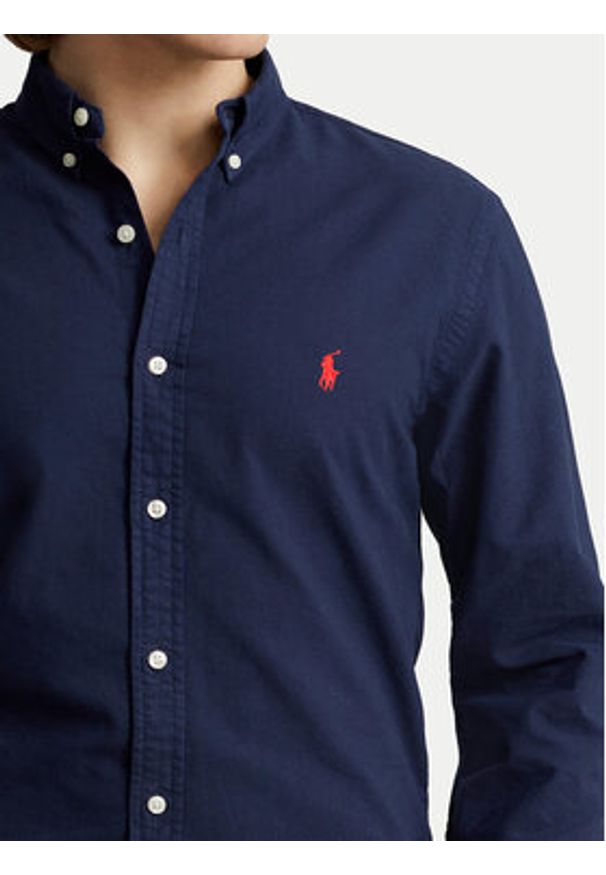 Polo Ralph Lauren Koszula 710767828003 Granatowy Slim Fit. Typ kołnierza: polo. Kolor: niebieski. Materiał: bawełna