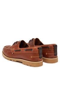 TOMMY HILFIGER - Tommy Hilfiger Półbuty Hilfiger Braided Lth Boat Shoe FM0FM05892 Brązowy. Kolor: brązowy. Materiał: skóra #5