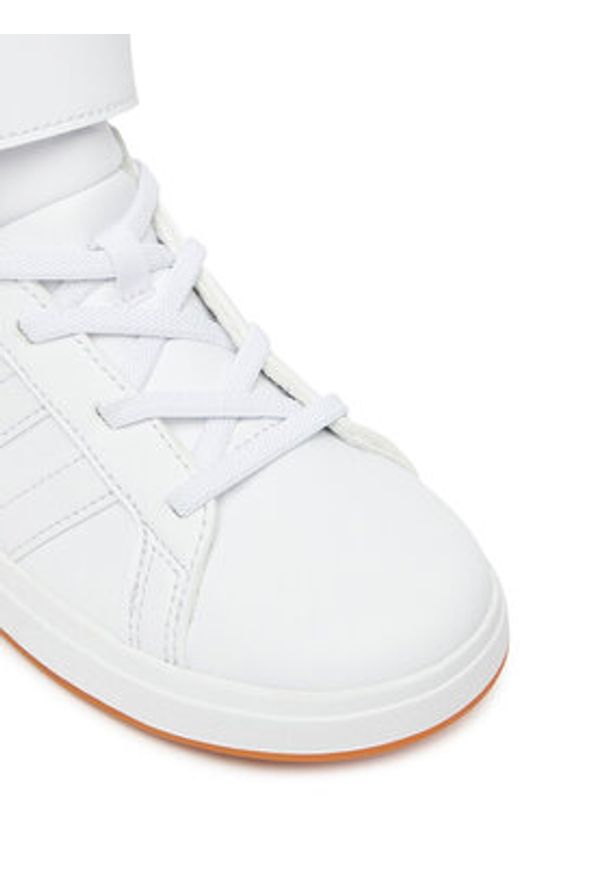 Adidas - adidas Sneakersy Grand Court Mid K JR0803 Biały. Kolor: biały. Materiał: skóra
