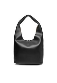 Calvin Klein Jeans Torebka Stone Lock Slouchy Large Shoulde LV04K3149G Czarny. Kolor: czarny. Materiał: skórzane