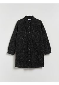 Reserved - Sukienka ze strasem - czarny. Kolor: czarny. Materiał: bawełna, tkanina #1