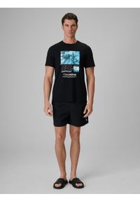 4f - 4F T-shirt regular z nadrukiem męski - czarny S. Okazja: na co dzień. Kolor: czarny. Materiał: materiał, bawełna, dzianina. Wzór: nadruk. Styl: wakacyjny, casual, klasyczny #2
