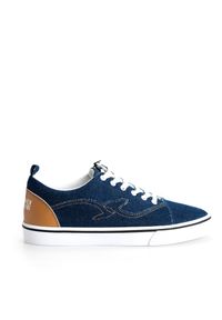 Trussardi Jeans Sneakersy | 77A00133 | Mężczyzna | Niebieski. Nosek buta: okrągły. Kolor: niebieski. Materiał: skóra ekologiczna. Wzór: aplikacja, nadruk #3